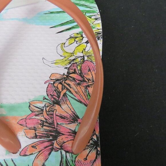 Parrot Tropical Flowers Pink Flip Flops Sandals - Picture 4 of 7